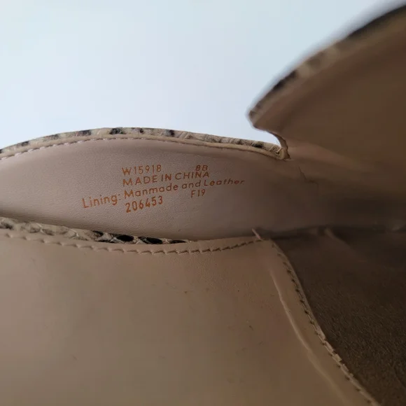 Cole Haan Black and Cream Snakeskin Mules - Picture 3 of 5